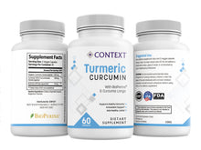 Load image into Gallery viewer, Context Turmeric Curcumin with BioPerine Supplement - 60 Count
